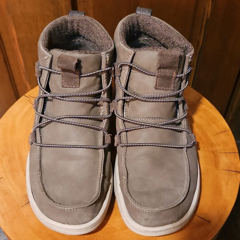 Hey Dude Eloise High Top Shoes Slip On Sneakers Grey Brown Taupe Size 7 Size 38 - Picture 7 of 16